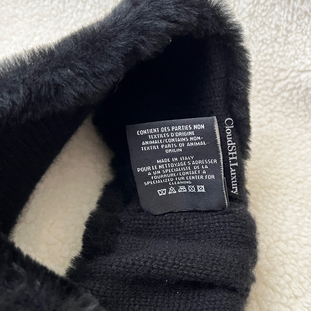 Auth Chanel Black Logo Shearling Headband -Excellent Condition - Picture 8 of 11
